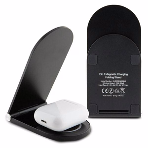 Karl Lagerfeld Choupette MagSafe 15W складное 2 в 1 индуктивное зарядное устройство - чёрный