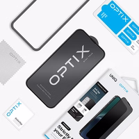 Uniq Optix Privacy apsauginis stiklas iPhone 15 Pro Max su aplikatoriumi