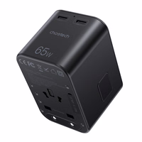 Universalus kelioninis įkroviklis Choetech PD5009 65W 2xUSB-C/USB-A juodas