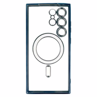 Dėklas telefonui metalinis magnetinis Samsung Galaxy S24 mėlynas