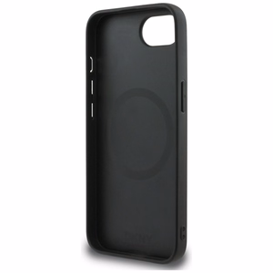 DKNY odinis languotas mono raštas Magnetinis iPhone 16e dėklas - juodas