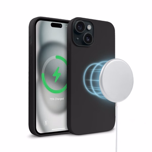 Crong Color Cover Magnetic MagSafe dėklas, skirtas iPhone 15 Plus, juodas