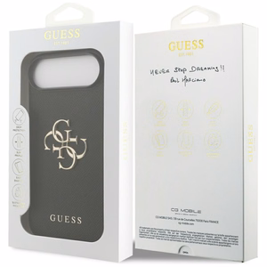 Guess Grūdėtas Didelis 4G ir Klasikinis Logotipas dėklas telefonui iPhone Air - juodas