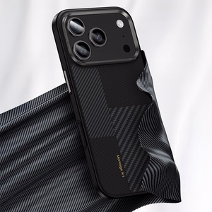 Benks Montage Magnetinė Armor Pro Kevlar Dėklas Metalinis Rėmas 600D+1500D (MA68) ant Iphone 17 Air - juodas (Kameros valdymo mygtukas)