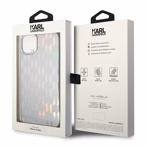 Dėklas telefonui Karl Lagerfeld KLHCP14MLGMMSV3 iPhone 14 Plus 6.7\" sidabrinis / sidabrinis Monogram Iridescent