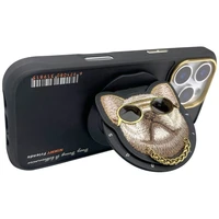 Nimmy Glasses Šaunus šuo Magnetinis dėklas telefonui iPhone 16 Pro - juodas