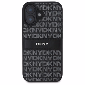 DKNY tekstūrinio rašto dryžuotas dėklas telefonui iPhone 16 - juodas
