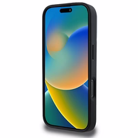 DKNY Paprastas sidabrinis logotipas magnetinis iPhone 16 Pro dėklas - juodas