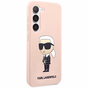 Karl Lagerfeld KLHCS23MSNIKBCP S23+ S916 kietas dėklas rožinis/rožinis Silikoninis Ikonik