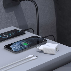 Dudao A27TCEU PD 30W GaN USB-A USB-C Wall Įkroviklis with USB-C Laidas - Baltas