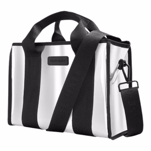 Case-Mate Mini Travel Tote Bag vandeniui atsparus kelioninis krepšys per petį, Silver Chrome