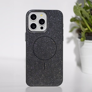 Glitter Thin Mag dėklas for iPhone 17 6,3" juodas
