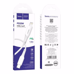 Kabelis USB-C į Lightning Hoco PD 3A 20W 1 m X70 baltas