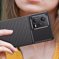 Thunder Case dėklas Xiaomi Redmi Note 12 Pro+ silikoninis šarvuotas dėklas juodas