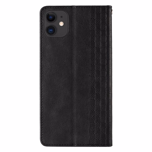 Magnetinis dirželio dėklas iPhone 12 piniginė + mini pakabukas juodas