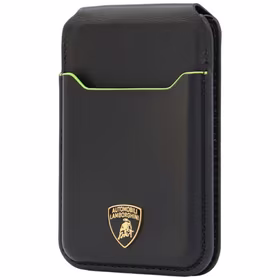 Magnetinė piniginė Lamborghini D1 Genuine Leather MagSafe stovas telefonui žalias