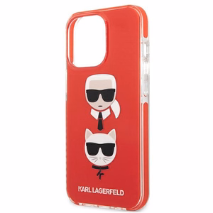 Karl Lagerfeld Karl & Choupette Head dėklas telefonui iPhone 13 Pro / iPhone 13 - raudonas