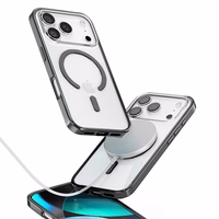 Rock Crystal Armor Serijos Magnetinė Dėklas ant Iphone 17 Pro - juodas