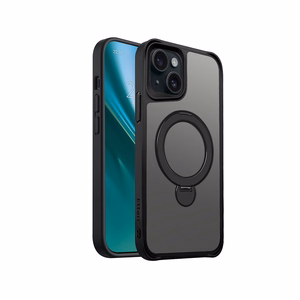 Etteri Matinis Magnetinis žiedas dėklas telefonui iPhone 15 6,1" juodas