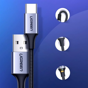 Ugreen US288 60125 USB-A / USB-C QC 3.0 3A 0.5m laidas - pilkas
