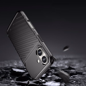 Thunder dėklas telefonui iPhone 16 Plus silikoninis dėklas - juodas