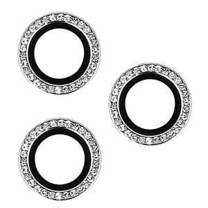 Apsauginis stiklas HARD DIAMOND kamerai (LENS) Iphone 15 Pro/15 Pro Max sidabrinis (3 vnt.)