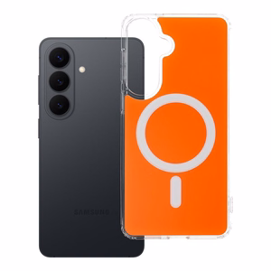 Dėklas Samsung S26 PLUS Clear Fusion Mag Cover suderinamas su MagSafe hermes oranžinis