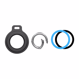 Airtag case with spring buckle, set of 2 - black