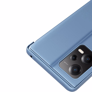 Clear View dėklas Xiaomi Redmi Note 12 5G / Poco X5 5G su atverčiamu dangteliu rožinis