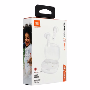 Belaidės ausinės JBL Wave Flex JBLWFLEXWHT baltos spalvos