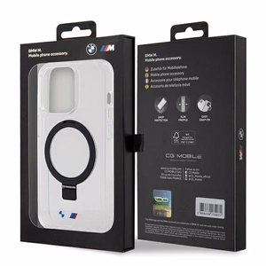 BMW žiedo stovas M kolekcija Magnetinis dėklas telefonui iPhone 15 Pro - skaidrus