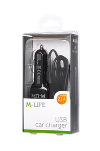 Автомобильное зарядное устройство M-Life для Apple iPhone, iPad + USB, 2100 мА