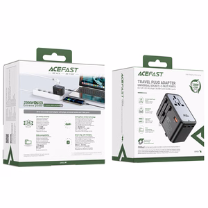 Universalus kelioninis įkroviklis Acefast Z1 75W GaN 2xUSB-A/3xUSB-C juodas