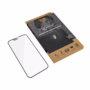 PanzerGlass E2E Microfracture antibakterinis stiklas su kameros dangteliu su Swarovsky kristalu iPhone 13 Pro Max - su juodu rėmeliu