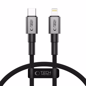 Tech-Protect Ultraboost DNA USB-C / Lightning PD27W/3A laidas 25 cm - pilkas