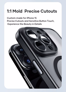 Rock Guard Touch Matte serijos magnetinis dėklas Iphone 15 Plus baltas