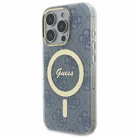 Guess IML 4G Magnetinis dėklas telefonui iPhone 16 Pro - mėlynas