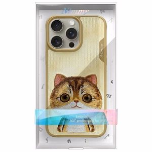 Nimmy Didelės Akys Augintinis 2.0 Katinas dėklas telefonui iPhone 15 Pro - žalias