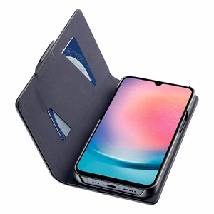 Cellularline Book Case atverčiamas dėklas, skirtas Samsung Galaxy A25 5G, juodas