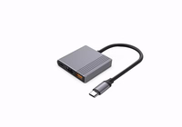 Gembird A-CM-COMBO3-05 USB C tipo 3 viename daugiaprievadis adapteris (USB prievadas + HDMI + USB-C vaizdo įrašymo įrenginys), kosminės pilkos spalvos