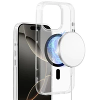 Blizgus Magsafe Skaidrus dėklas telefonui iPhone 15 Pro Max juodas