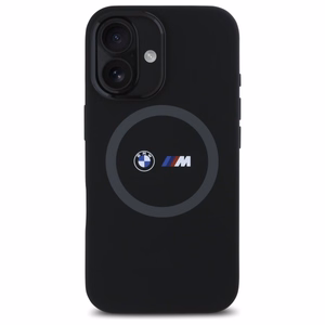 BMW M Silikoninis Spausdintas Žiedas Magnetinis dėklas iPhone 16 - juodas