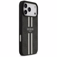 GUESS dėklas telefonui IPHONE 17 Pro Max, suderinamas su MagSafe GUHMP17XP4RPSK (4G Printed Stripes), juodas