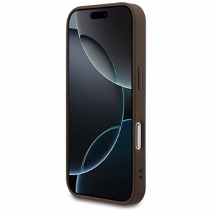 GUESS dėklas telefonui (m) IPHONE 17 Pro suderinamas su MagSafe PU 4G Ring Classic Logo - rudas