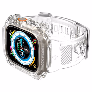 Spigen Rugged Armor Pro dėklas ir dirželis, skirtas Apple Watch Ultra 49 mm (skaidrus)
