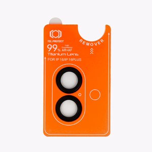 Apsauginis stiklas Tel Protect Titanium Lens 99% AR ant kameros Iphone 16/16 Plus juodas (2 lęšiai)