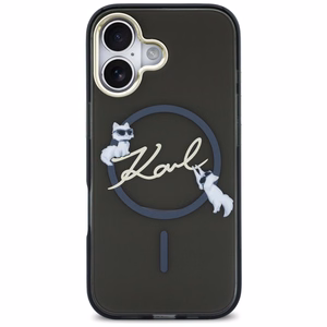 Karl Lagerfeld IML Choupettes Karl Script Logo MagSafe iPhone 17 Dėklas - juodas