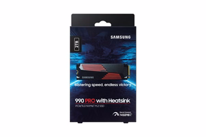 SSD Samsung 990 PRO su radiatoriu 2TB M.2 PCIe NVMe MLC rašymo greitis 6900 MB/s skaitymo greitis 7450 MB/s 2,3mm TBW 1200 TB MTBF 1500000 h MZ-V9P2T0CW