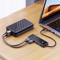Hub USB-C Orico PAPW2AC-C3 prijungimo stotelė 2x USB-A 3.0 + 2x USB-C 3.0 - juoda