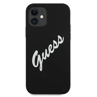 Guess GUHCP12SLSVSBW iPhone 12 mini 5.4" juodas ir baltas kietas dėklas Silikoninis Vintage